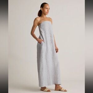 100% Linen Strapless Maxi Dress